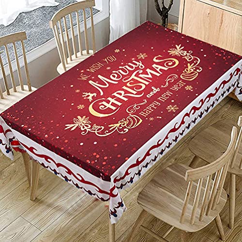 Mantel de tela con estampado de Feliz Navidad, mantel de Navidad, decoración de pared, colgante para exteriores e interiores, suministros de fiesta de Navidad -LIXSLT Cover