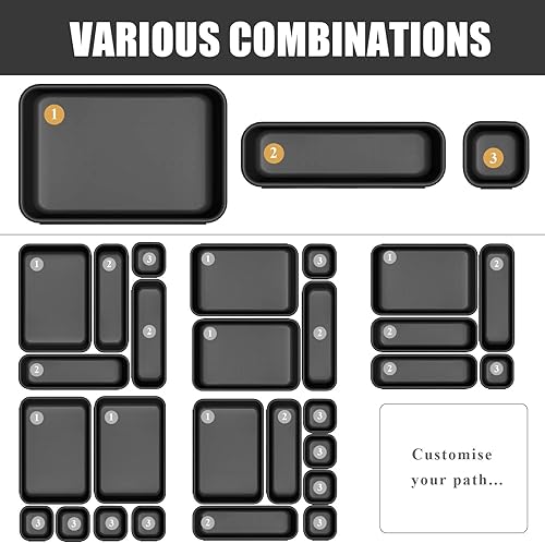 Miniatura 4 de Famhap 16pcs Desk Drawer Organizers, Versatile Bathroom and Vanity Drawer Organizer Trays, Storage Bins for Makeup, Bedroom, Kitchen Gadgets