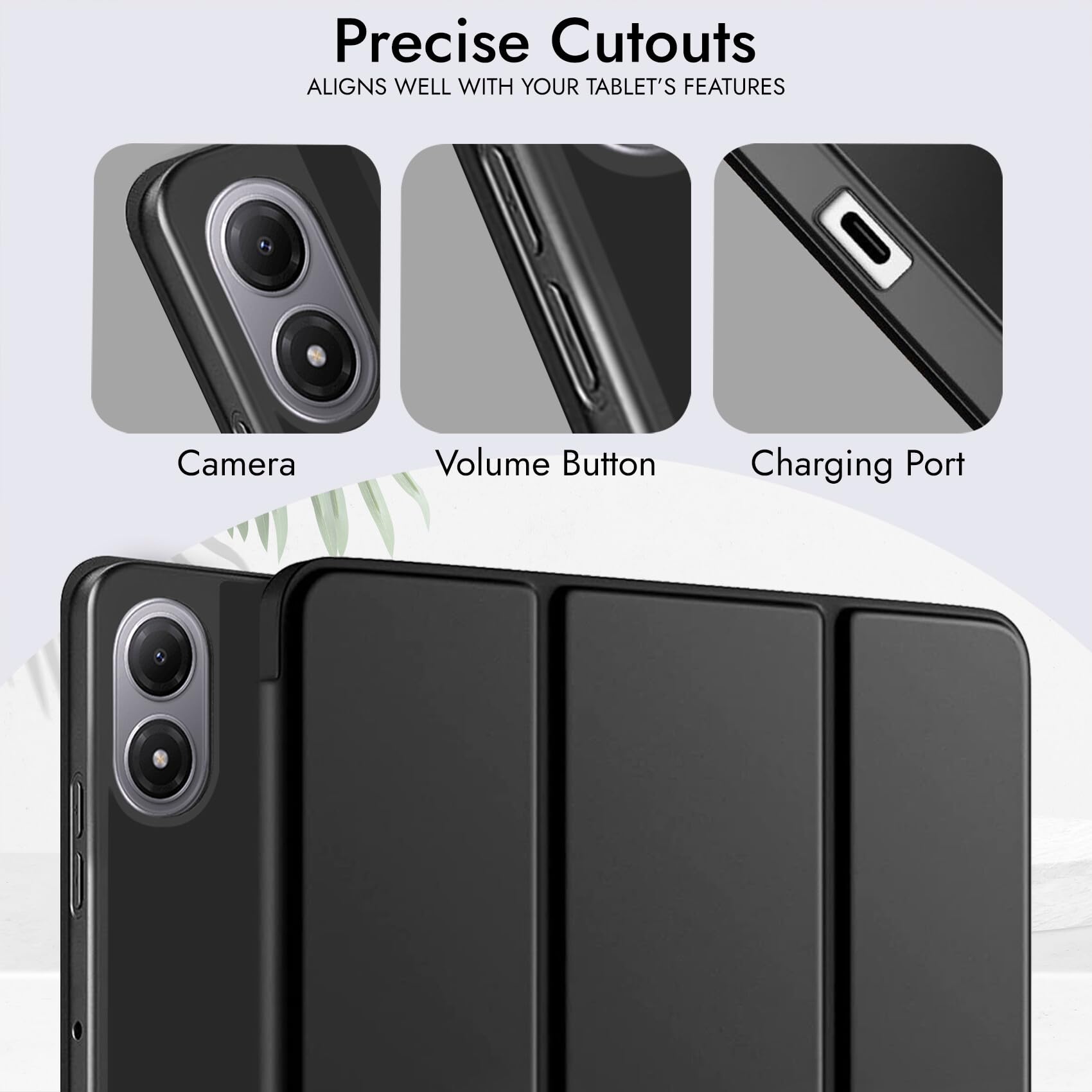 Robustrion Cover for Redmi Pad 2 Pro 12.1 inch Cover Case with Pencil Holder, Trifold Cover Case for Redmi Pad 2 Pro 5G Tablet Cover [Auto Sleep Wake Support] - Black — Amazon image 7
