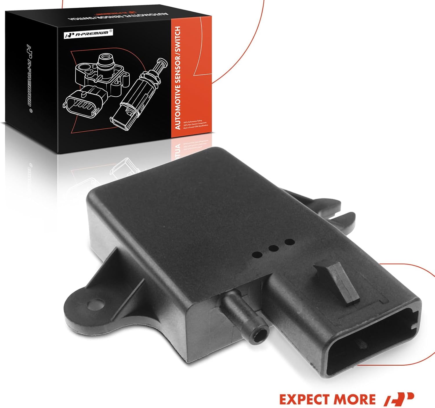 A-Premium Manifold Pressure Sensor Compatible with Ford Bronco E-150 E-250 E-350 Econoline F-150 F-250 Mustang Ranger Taurus Lincoln Mark Town Car Mercury