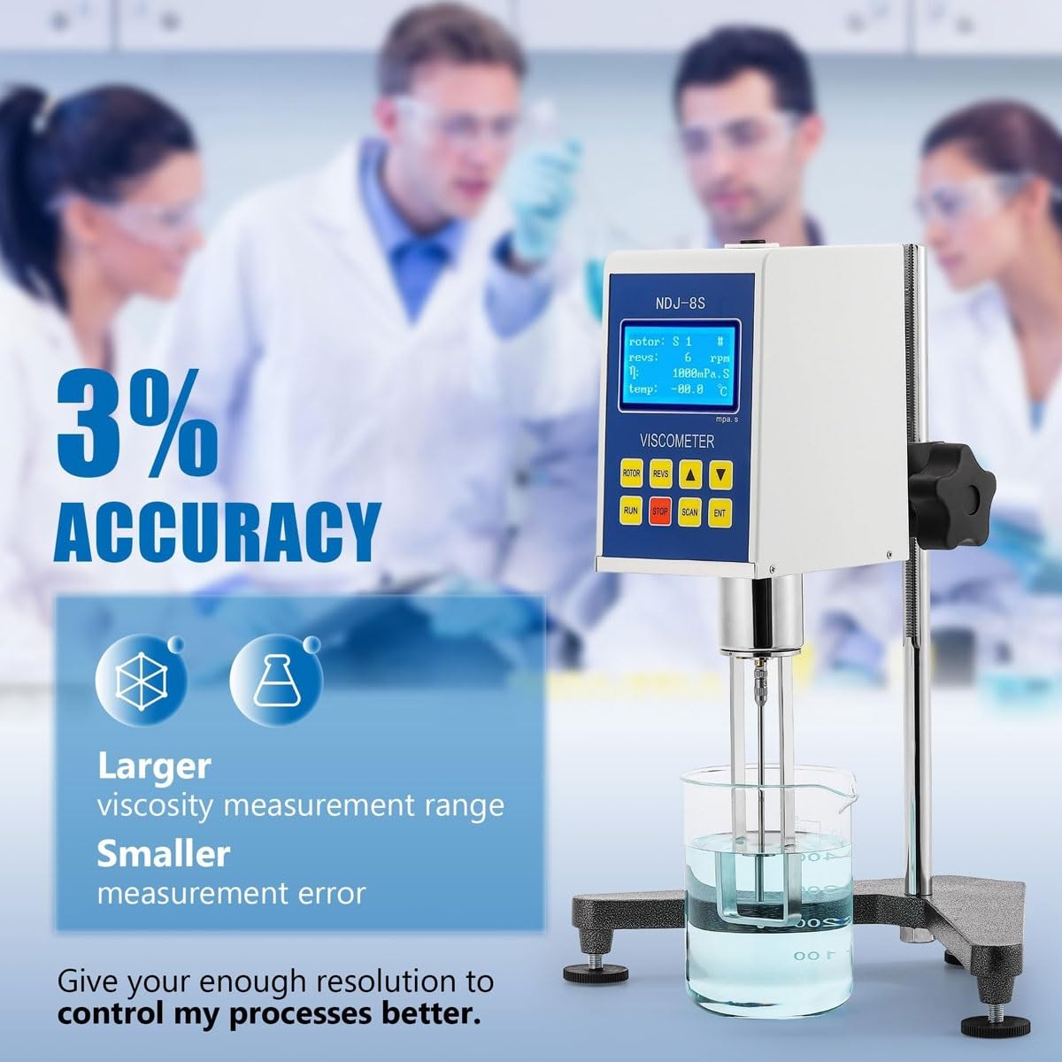 Cyfrowy lepkościomierz laboratoryjny z wyświetlaczem cyfrowym, cyfrowy laboratoryjny tester lepkości z 4 wirnikami, laboratoryjny tester lepkości płynów z wyświetlaczem LCD(5S)