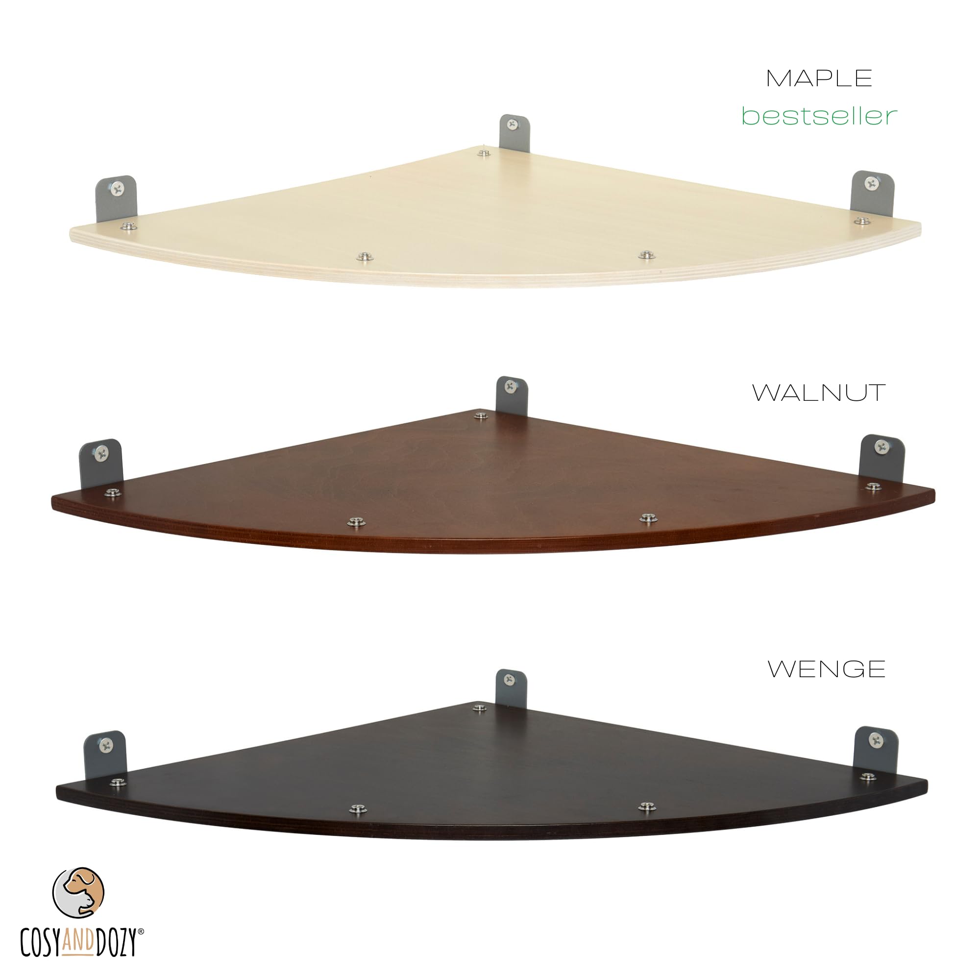 COSY AND DOZY Corner Shelf CHILL - Tablas para gatos para pared, tumbona para gatos, cama para gatos, 50 x 50, con colchón de 3 cm, para gatos de hasta 20 kg