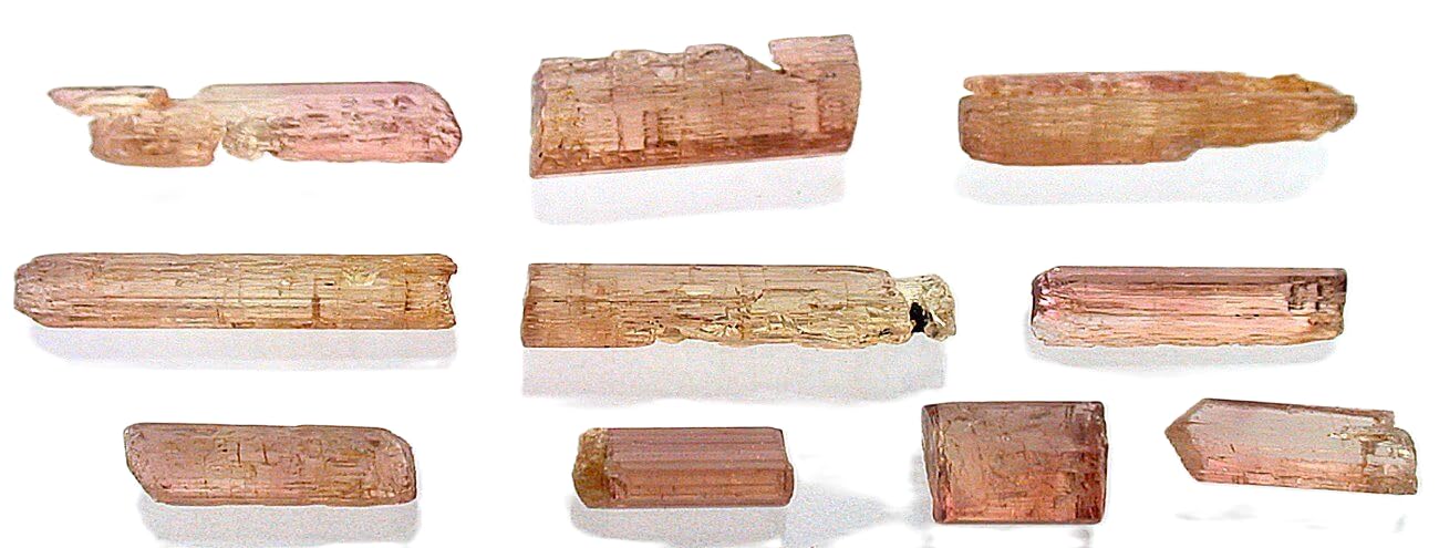 11.40 Gram TEN Golden Peach Pumpkin Crystal Gem Facet Tourmaline Rough EBS1576