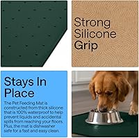 Vista 99 de GORILLA GRIP - Tapete de silicona 100% impermeable con bordes elevados sin BPA para mascotas, tapetes para alimentos de perros y gatos que contienen