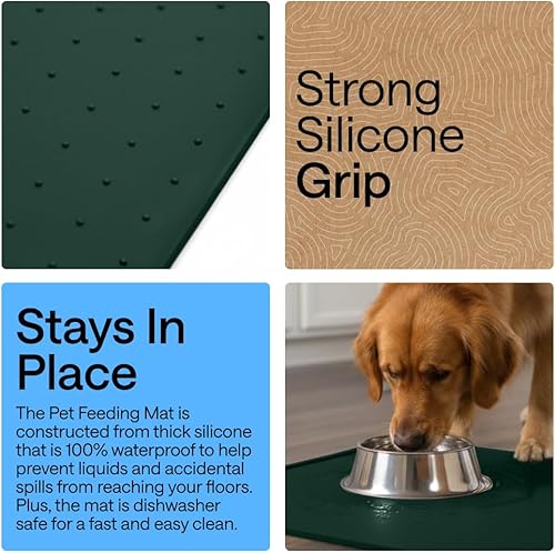 Miniatura 99 de GORILLA GRIP - Tapete de silicona 100% impermeable con bordes elevados sin BPA para mascotas, tapetes para alimentos de perros y gatos que contienen