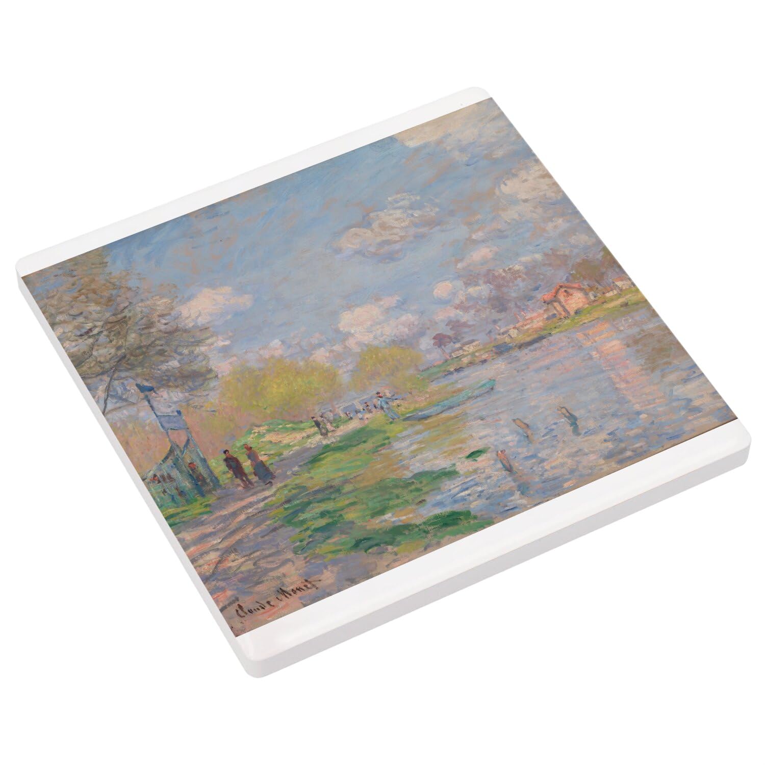 Lot De 6 Dessous De Verre Vintage - Thème Paris Impressionniste - Acrylique Antidérapant - Occasion
