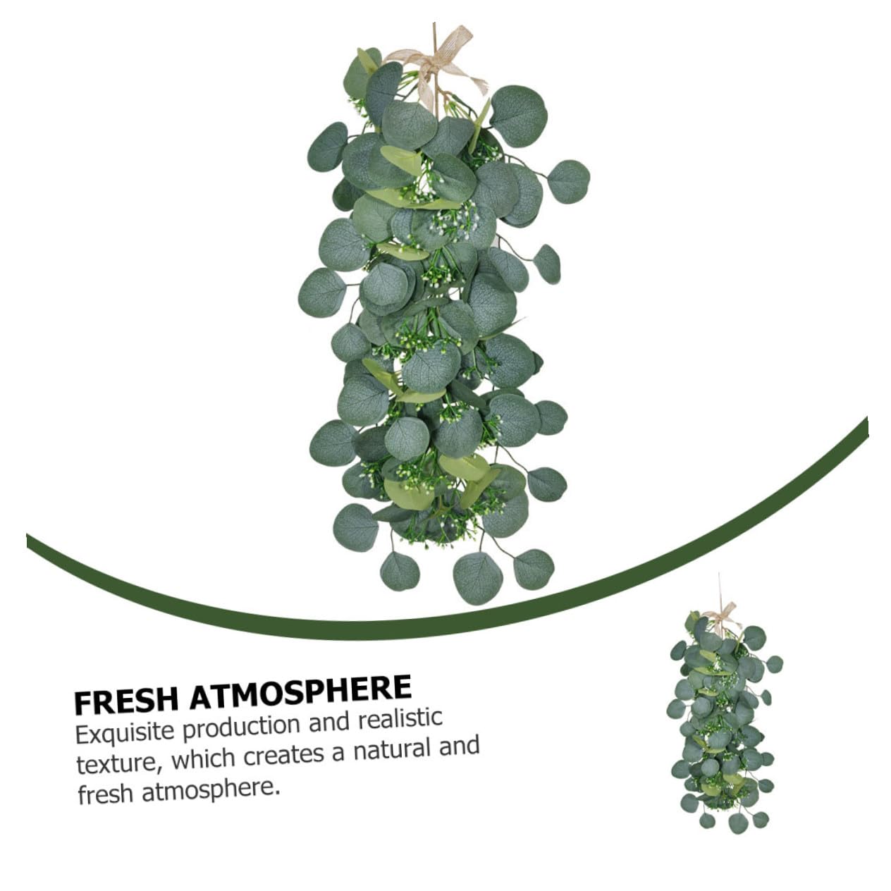 DECHOUS 3pezzi Ghirlanda Eucalipto Finta Verde Decorativa Per Parete Design Leggero e Realistico Per Casa e Ufficio Decorazione Interna e Esterni Facile Da Curare