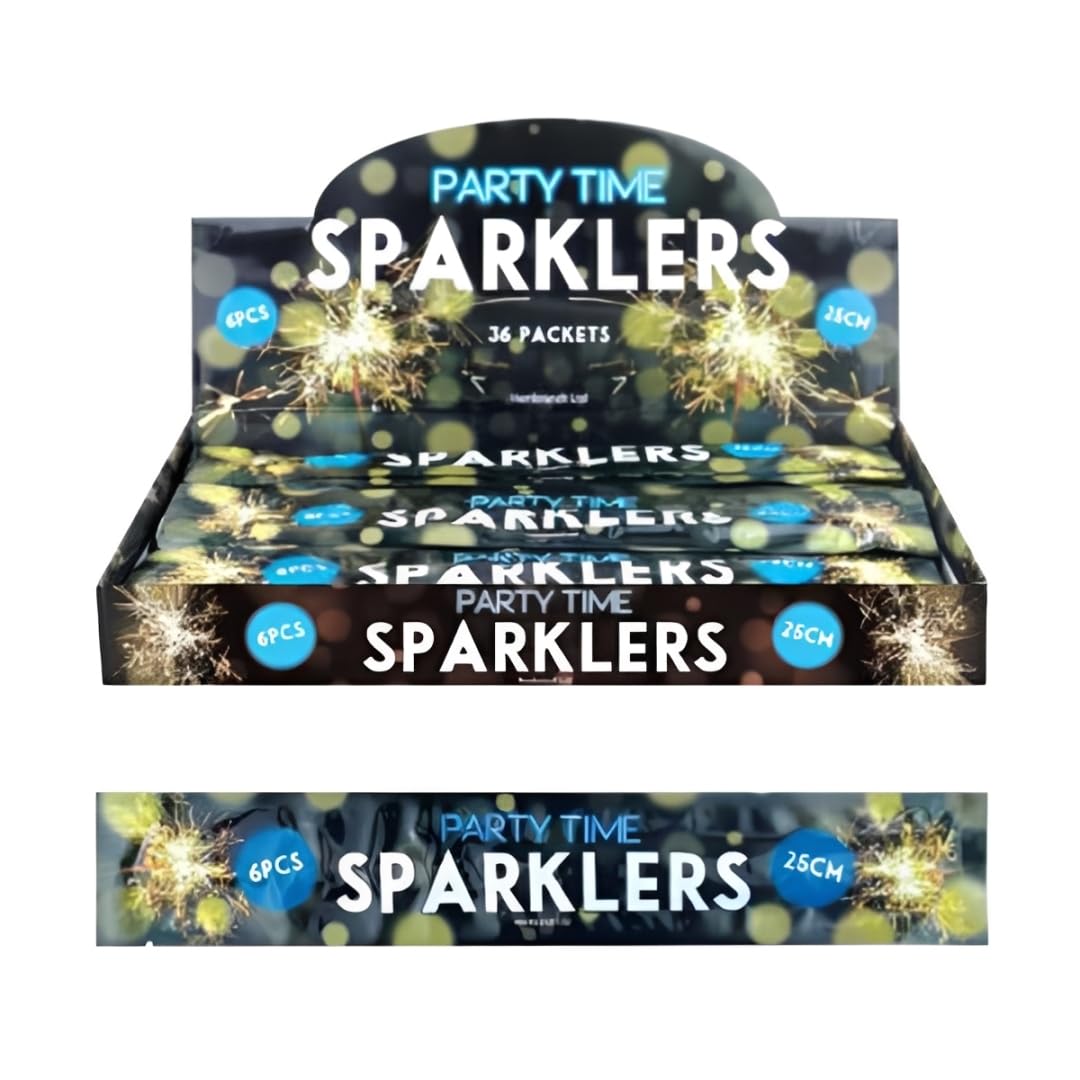 Hand-Held Sparklers 25cm - Packs of 36 - Ideal for Bonfire Night, Halloween, Christmas, and New Year Celebrations