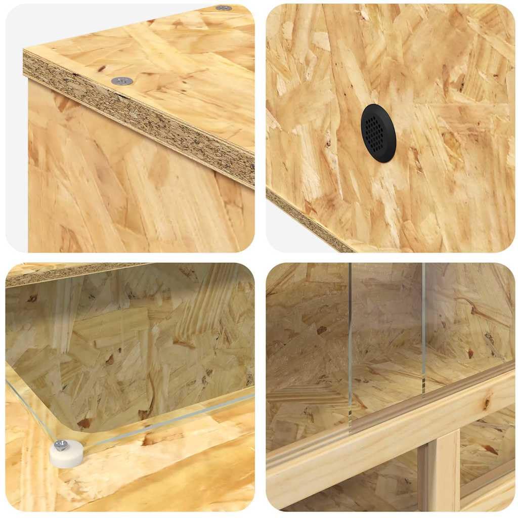vidaXL Terrarium Braun 80 x 50 x 50 cm OSB, Rechteckige, rustikale, langlebige Terrarienbox, Lebensraum für Reptilien und Amphibien, Cooles Zuhause für Deine Pets