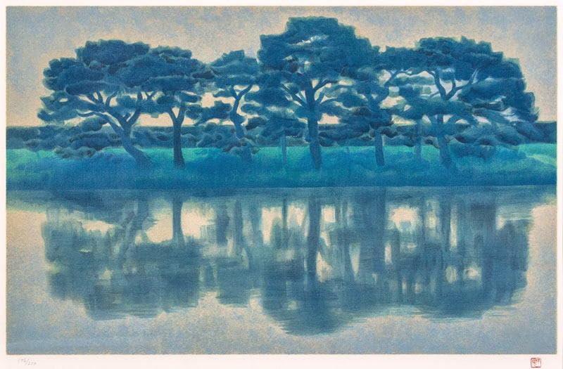 Amazon.co.jp: 東山魁夷 「 夕涼 」(生前作) オリジナル