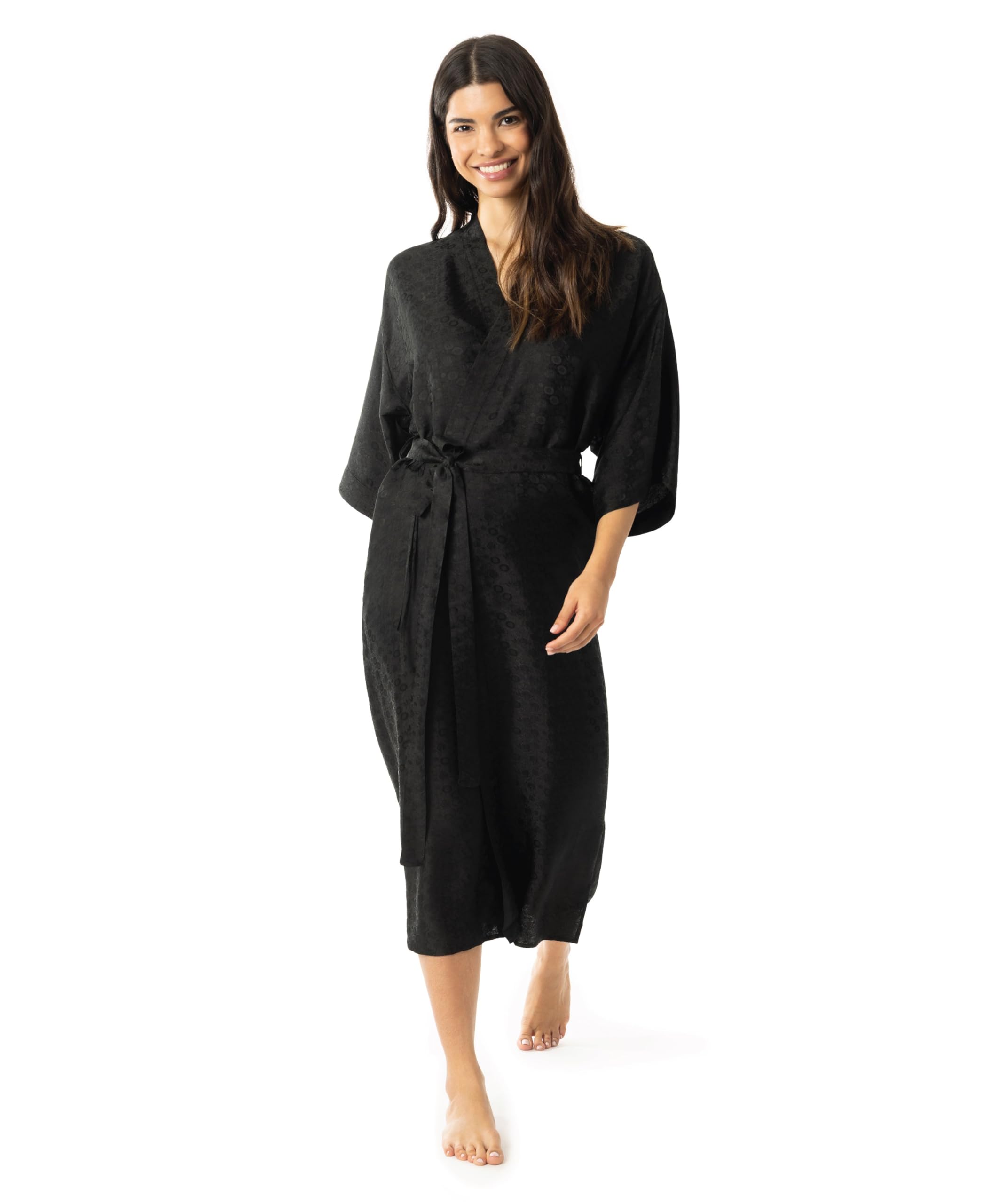 Tara Sartoria Jacquard Silk Kimono Robe