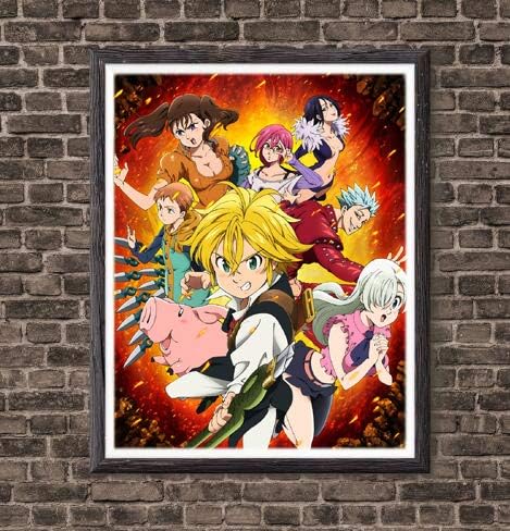 MS Fun Digital Anime Artwork Fabric Canvas Art Print Poster for Decoration Gifts,8 x 10 Inches,No Frame