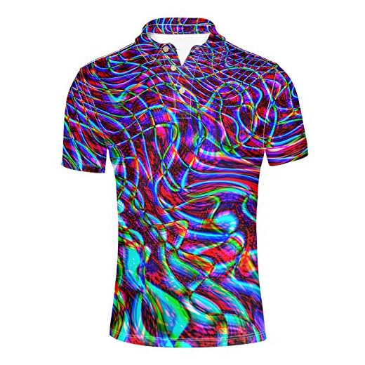 HUGS IDEA Novelty Men's Big & Tall Golf Pique Polos Shirt Short Sleeve Hip Hop Style T-Shirts Soft Athletic Sport Tee