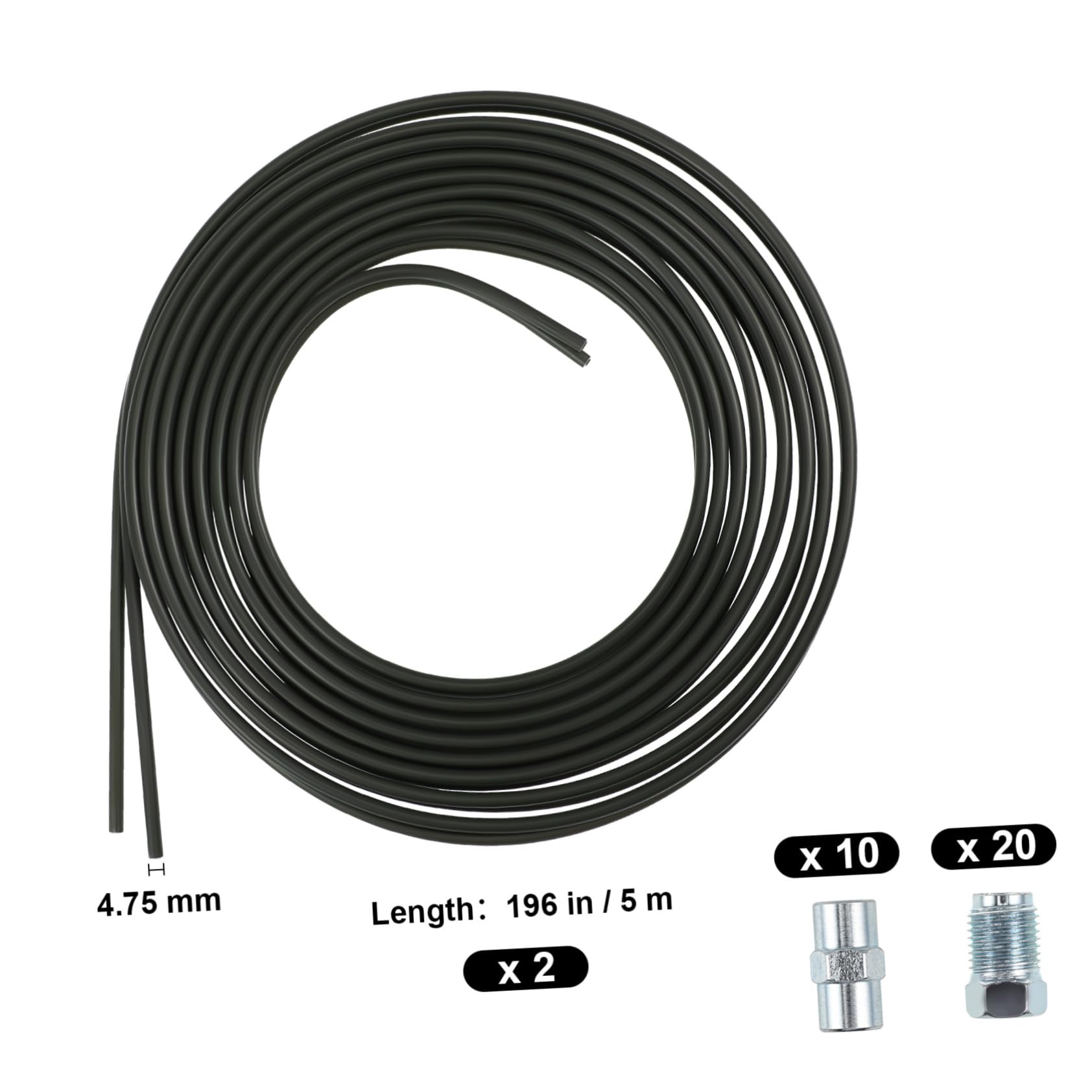 Generisch 2 Stk nicht magnetischer Bremsschlauch Bremskabel Schlauchspule für automatische Bremse Bremsleitung Bremsrohr auto bremsschlauch Schlauchspulenfitting flexibel Wagen Auto Linie