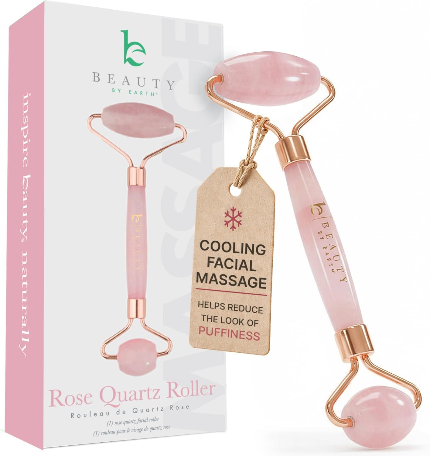 Rose Quartz Face Roller - Relaxation Gifts for Women, Skin Care Tools for Fine Lines and Wrinkles, Teenage Girl Gifts, Beauty Gift Ideas, Face Massager Tools, Facial Tool, Self Care Gift for Women