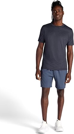 Gaiam Men's Everyday Basic Crewneck Top, Standard Fit, Stretch Midweight Material