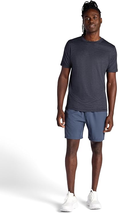 Gaiam Men's Everyday Basic Crewneck Top, Standard Fit, Stretch Midweight Material