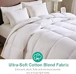 APSMILE Lightweight Down Feather Fibers Comforter King Size - Cooling Bed Comforter, Hotel Collection High Fill-Power Thin Duvet Insert for Warm Weather/Hot Sleepers, 106x90, White