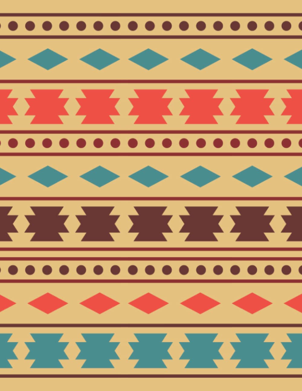 Repeating Southwestern Diamond Triangle Pattern 8.5 x 11 Dot Grid for Journal Notebook