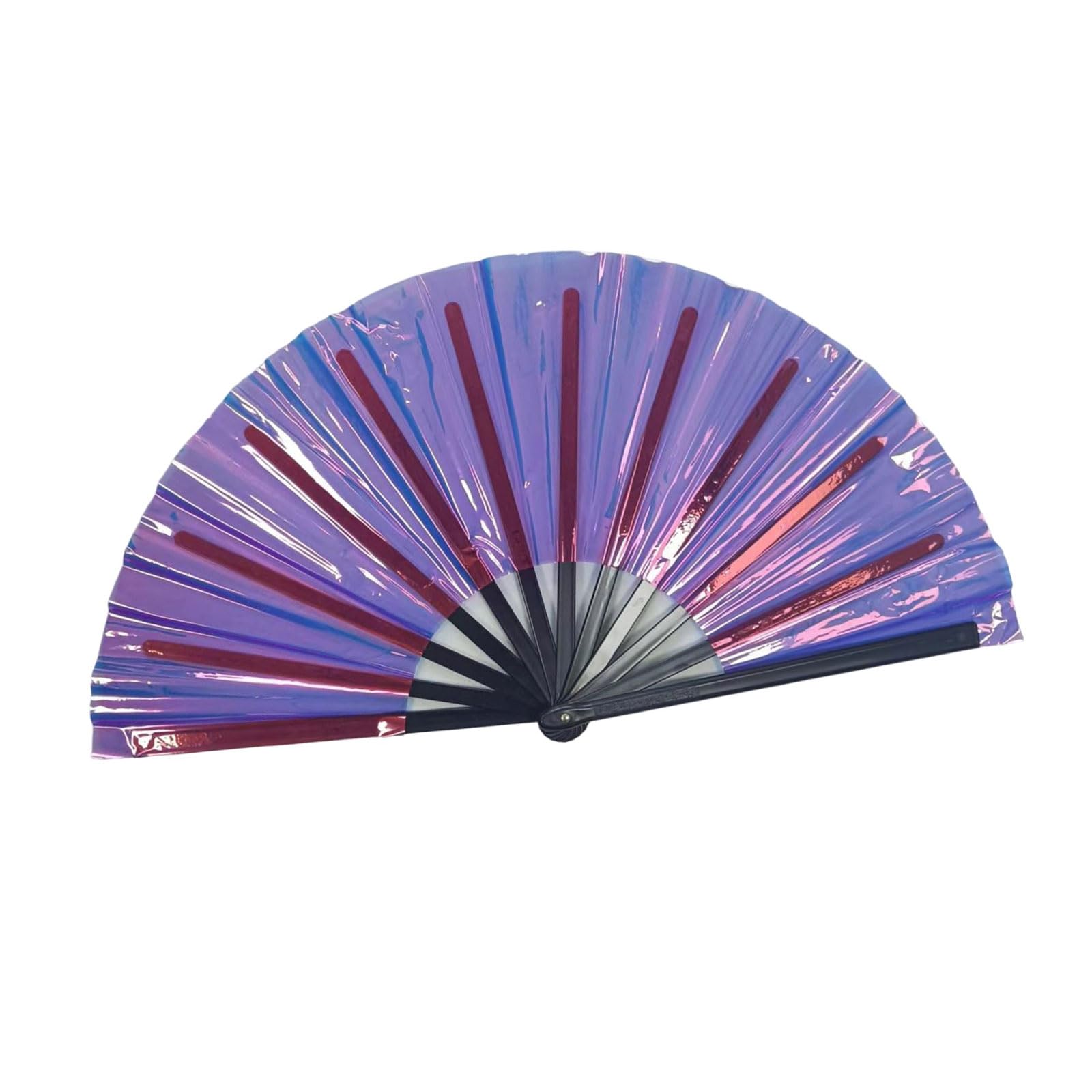 carotoe Handheld Fan Iridescents Prismatics Effect Ideal for Dance and Decors Reflective Dance Fan Colorful for Stage