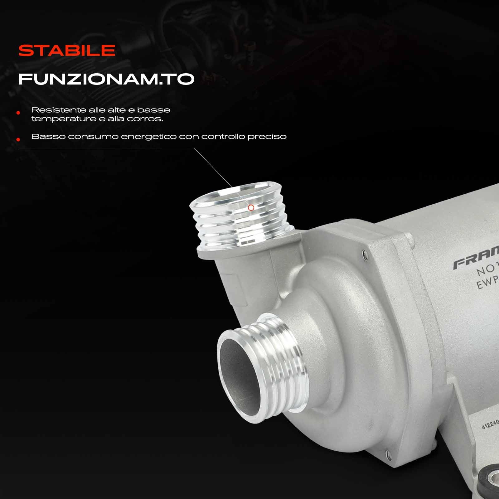 Frankberg Pompa acqua supplementare Compatibile con 2 Coupé F22 F87 3.0L Serie 5 F10 3.0L 4 Cabriolet F33 F83 3.0L 2 Cabriolet F23 3.0L 4 Coupé F32 F82 3.0L SK1660E
