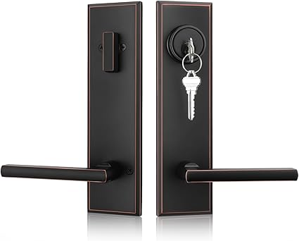 Haidms Oil Rubbed Bronze Front Door Handle Set, Entry Door Lever and ...