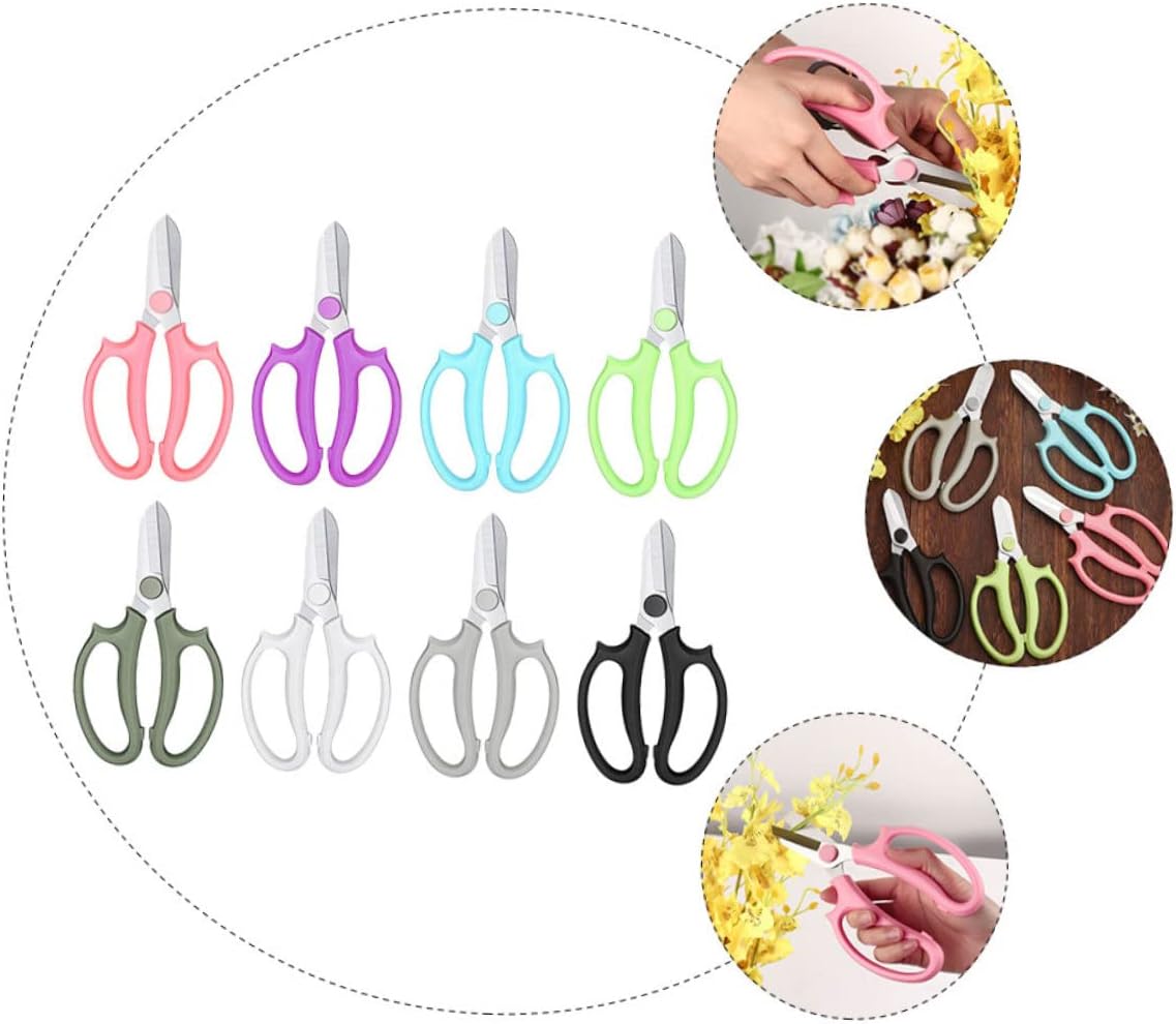 BESPORTBLE 8pcs Flower Arrangement Scissors Ergonomic Garden Shears for Pruning Trimming Lightweight Fruit Tools for Florists Orchards
