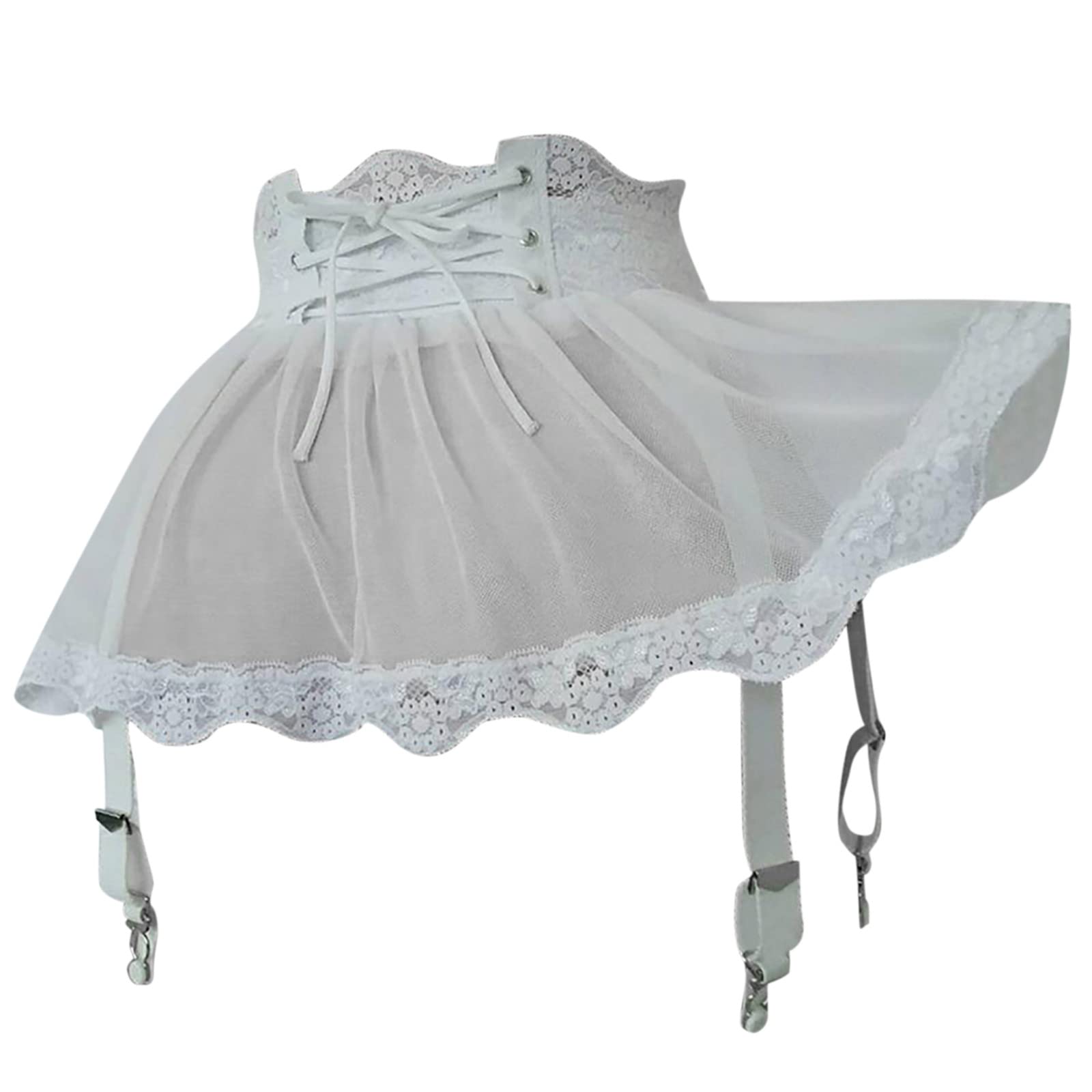 UK Stock Sale Women's High Waist Solid Color Sexy Mesh Garter Garter Skirt Sexy Lingerie Babydoll Sleepwear Nightwear Set Ladies Comfort Cotton Everyday Bra Gift for her Girls