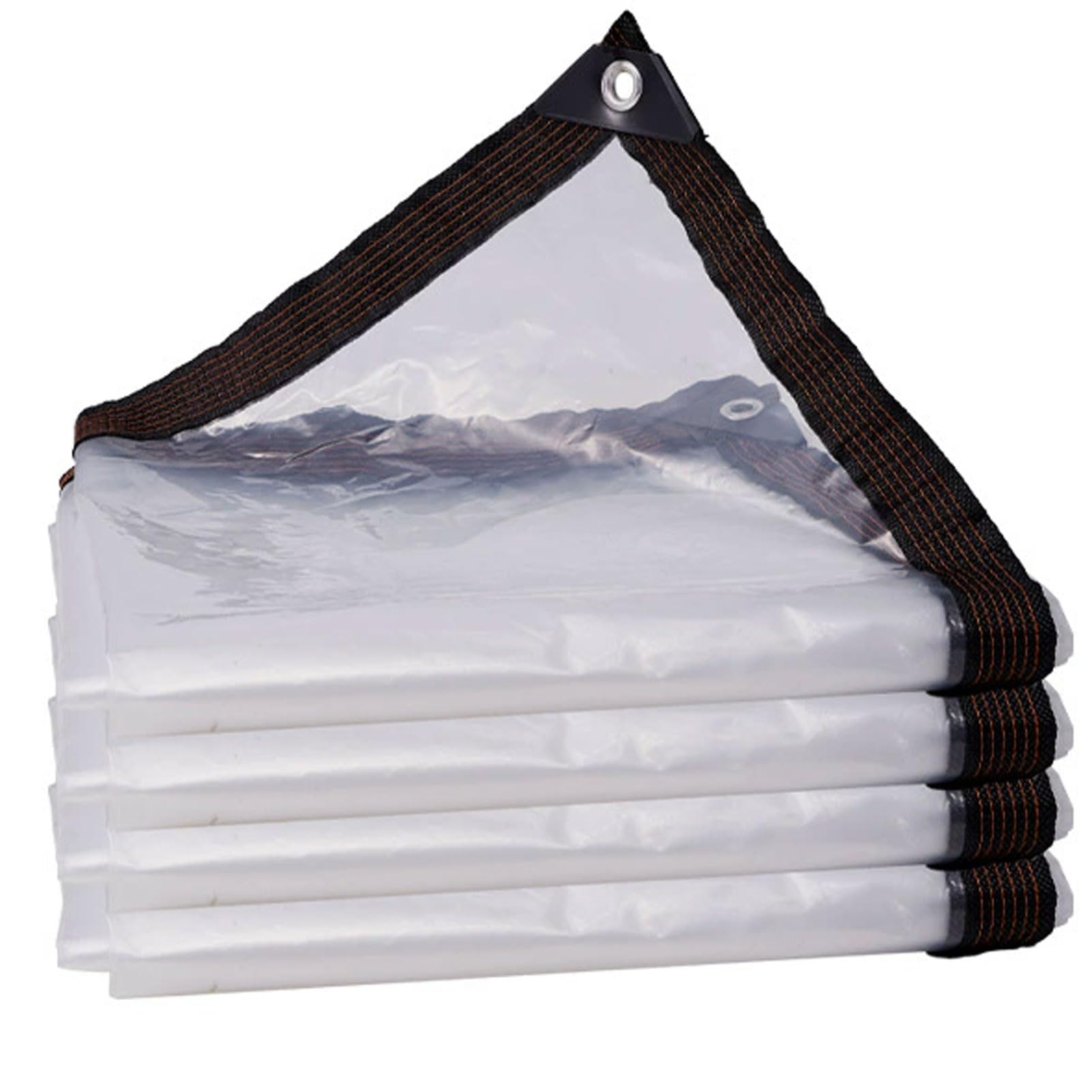 Heavy Duty Transparent Tarpaulin, Clear Waterproof Tarp with Reinforced Edges and Eyelets, Clear Plastic Tarpaulin Sheet Weatherproof, Reusable (2x2m)