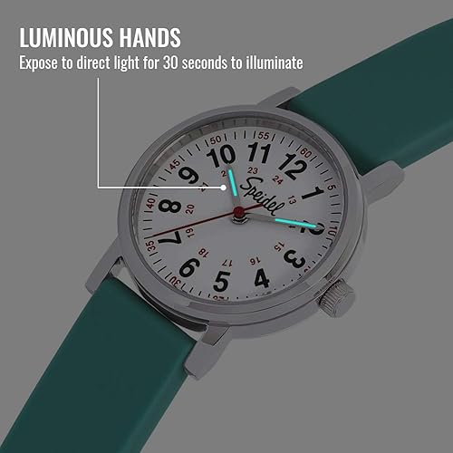 Miniatura 5 de Speidel Scrub Petite Watch Made for Doctors, Nurses, EMT, Surgeons and Students wRed Second Hand in Scrub Matching Colors