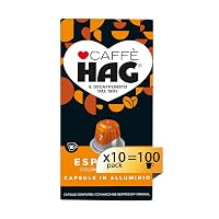 Hag - Capsule Caffè Decaffeinato Espresso Colombia - 100 capsule in alluminio