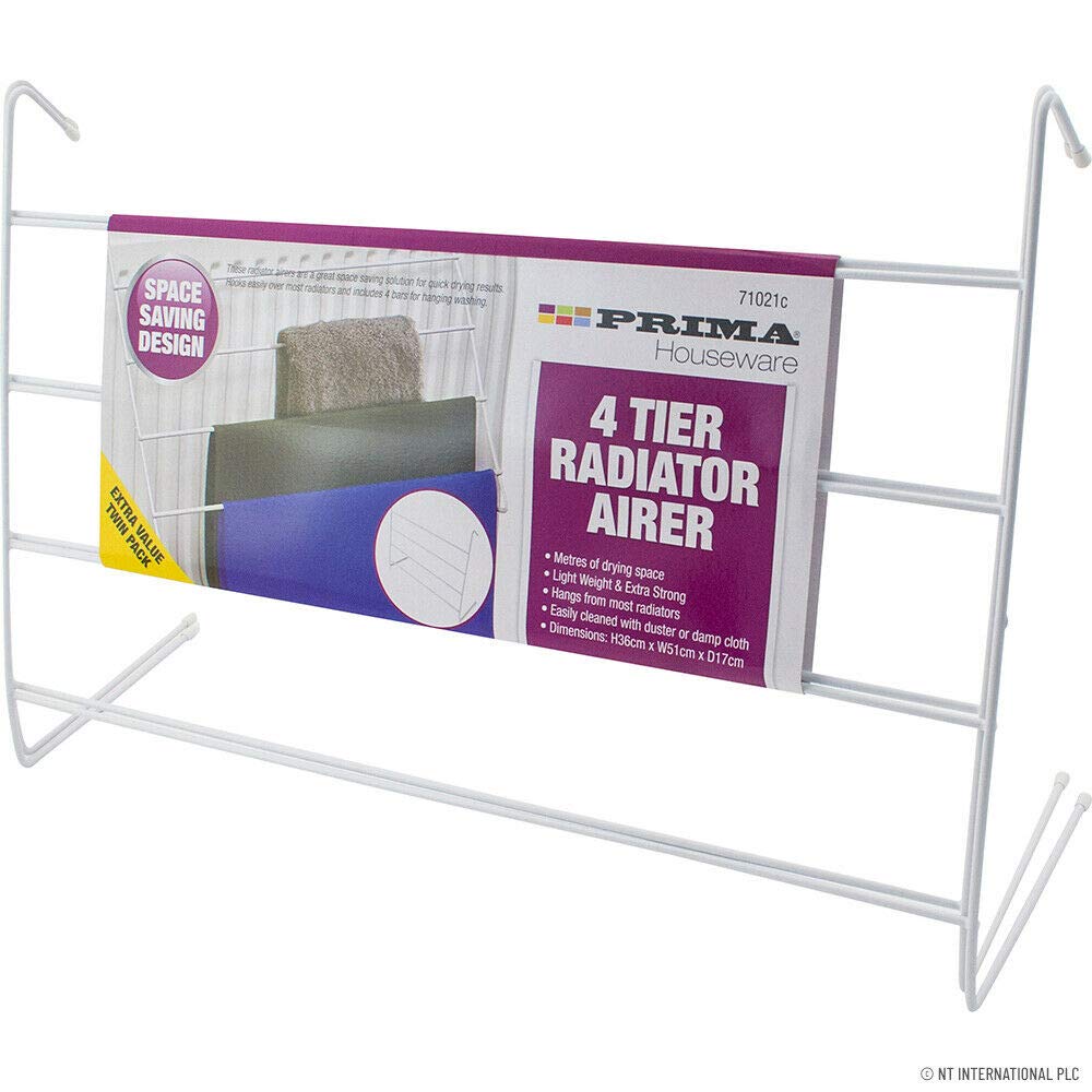 Bargaingalore Neutral/Metallic New 4 Tier Radiator Airer Dry Clothes Drying Rack Hang Lightweight Towel Laundry