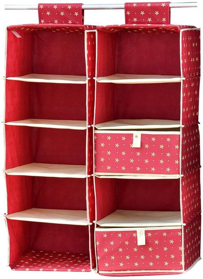 ihomesport 5 Shelf Closet Organizer Wardrobe Storage Clothes Bin Bag
