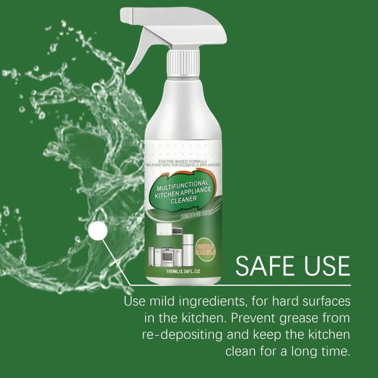 Potente Spray Detergente in Schiuma Multiuso per Elettrodomestici da Cucina, Sgrassante Pesante e Rimozione Macchie per Forno, Stufa, Cappuccio, Microonde, Formula di Taglio Grasso Delicato (7pcs)