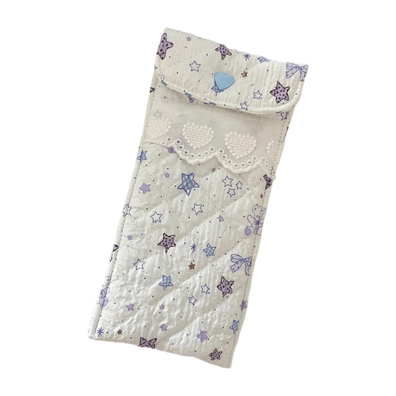 Jazuaiao Delicate Cotton Glasses Bag with Elegant Prints Her Sturdy and Practical Small Cosmetic Storage Bag