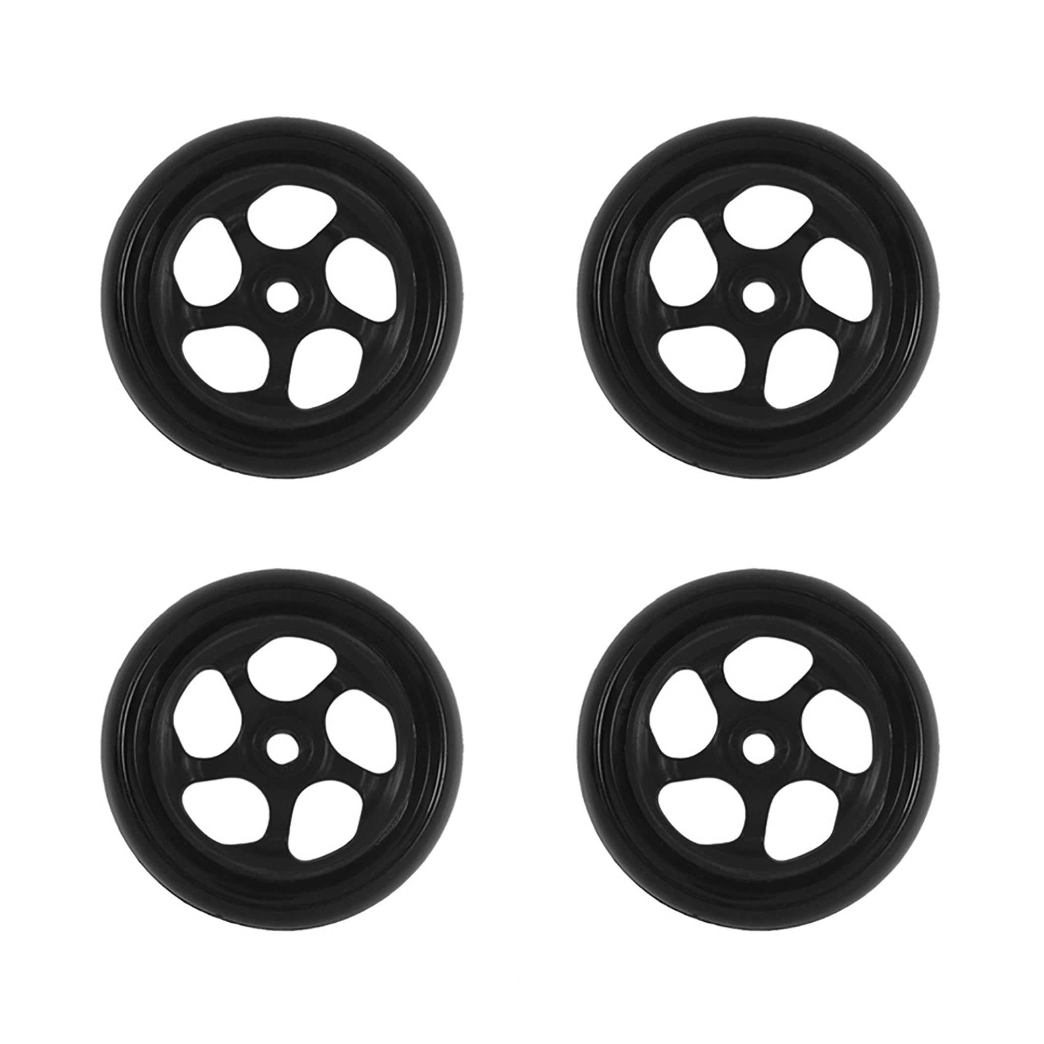 MOTO4U Lot de 4 roues de rechange pour moto - Support de levage avant et arrière - Triple arbre - Support de bras oscillant unilatéral - 4 pneus - Noir