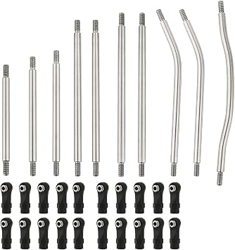 10Pcs Stainless Steel Link Rod Linkage Set with Ball End for Axial for 1/10 RC Crawler Axial SCX10 PRO Upgrade Part