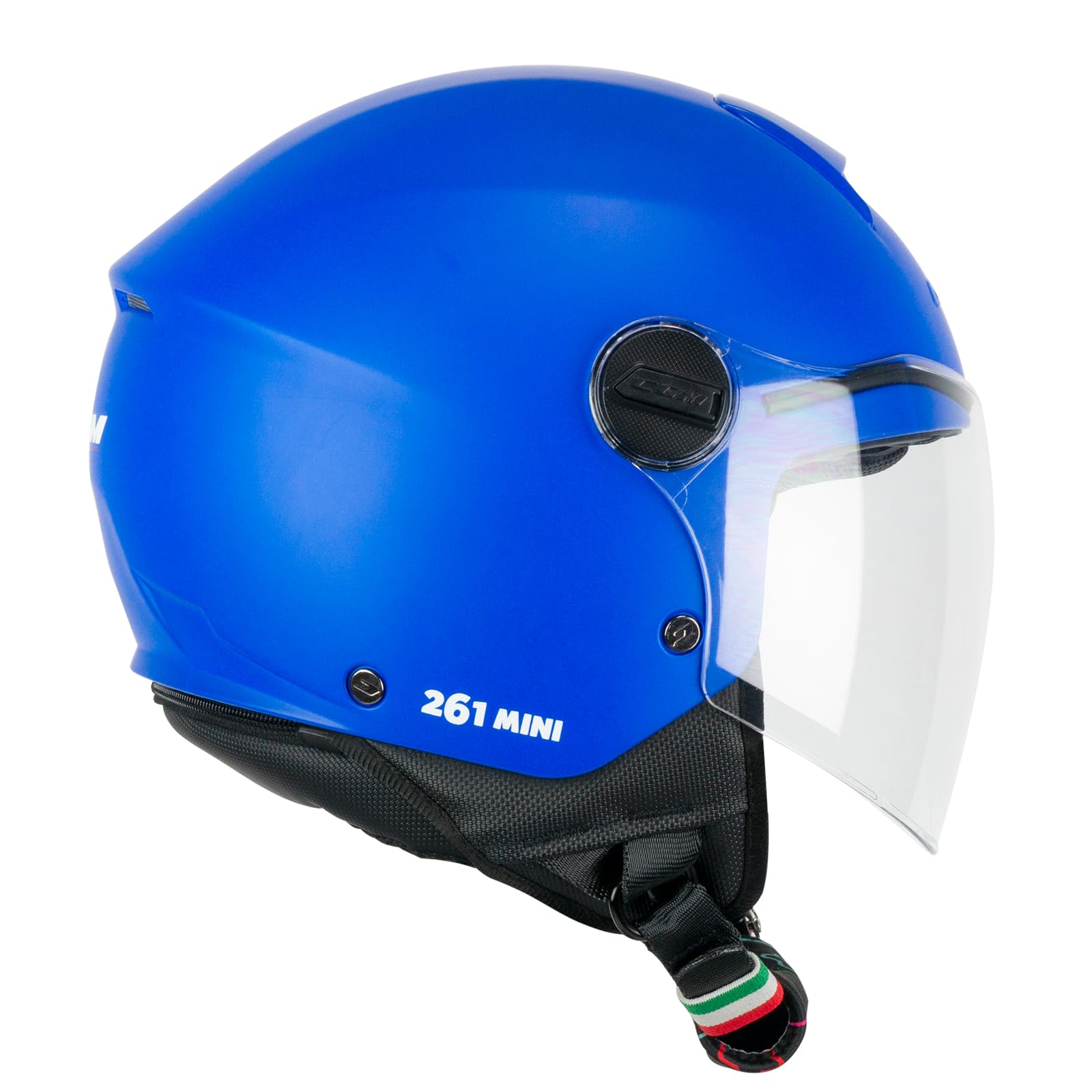 CGM Casque Open Face Young, 261A Mini Mono Bleu Mat, YXL (53-54cm)