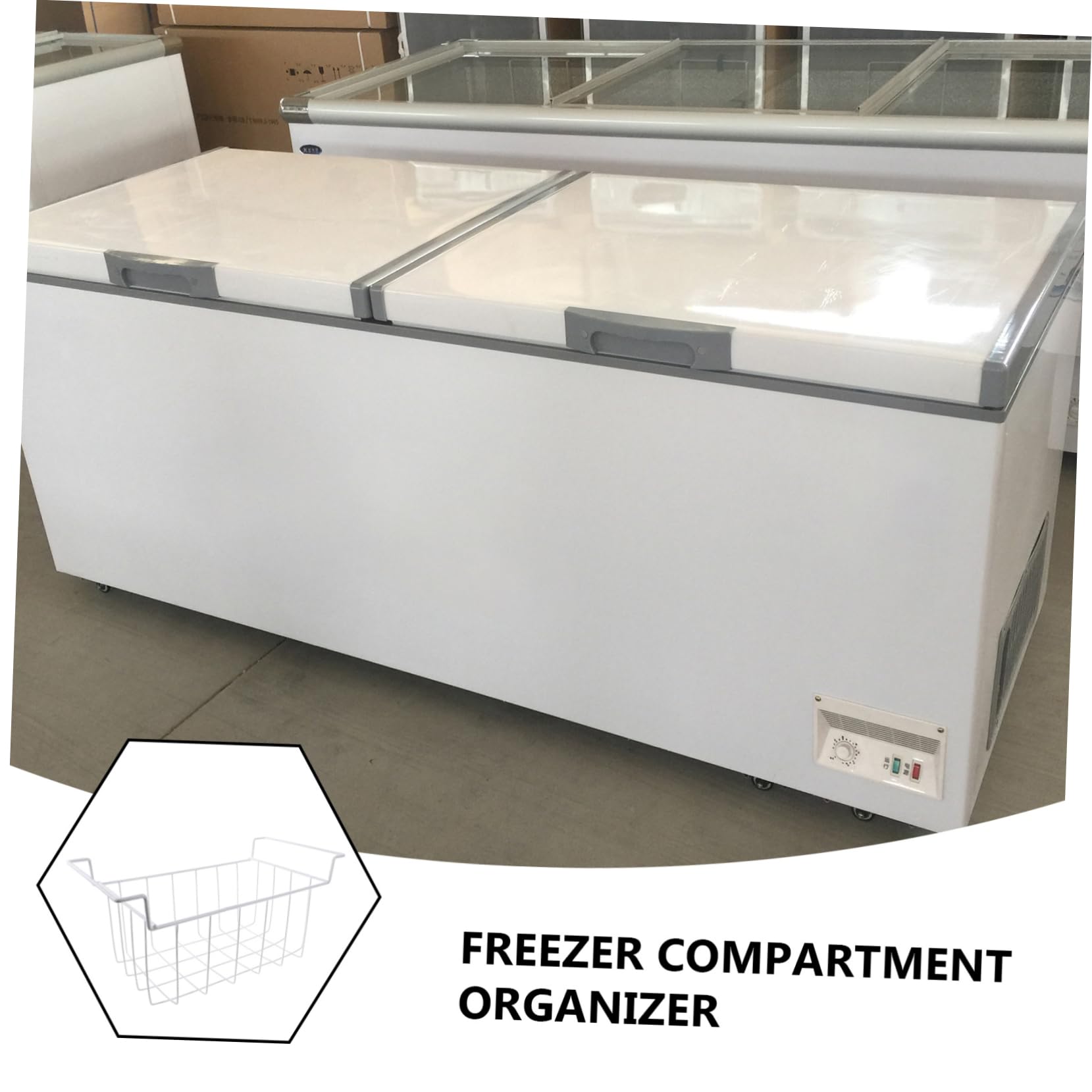 Ciieeo Cestello per Congelatore Pozzetto Organizer in Filo Metallico Design Aperto Maniglia per Organizzazioneefficiente del Congelatore Adatto Molteplici Modelli