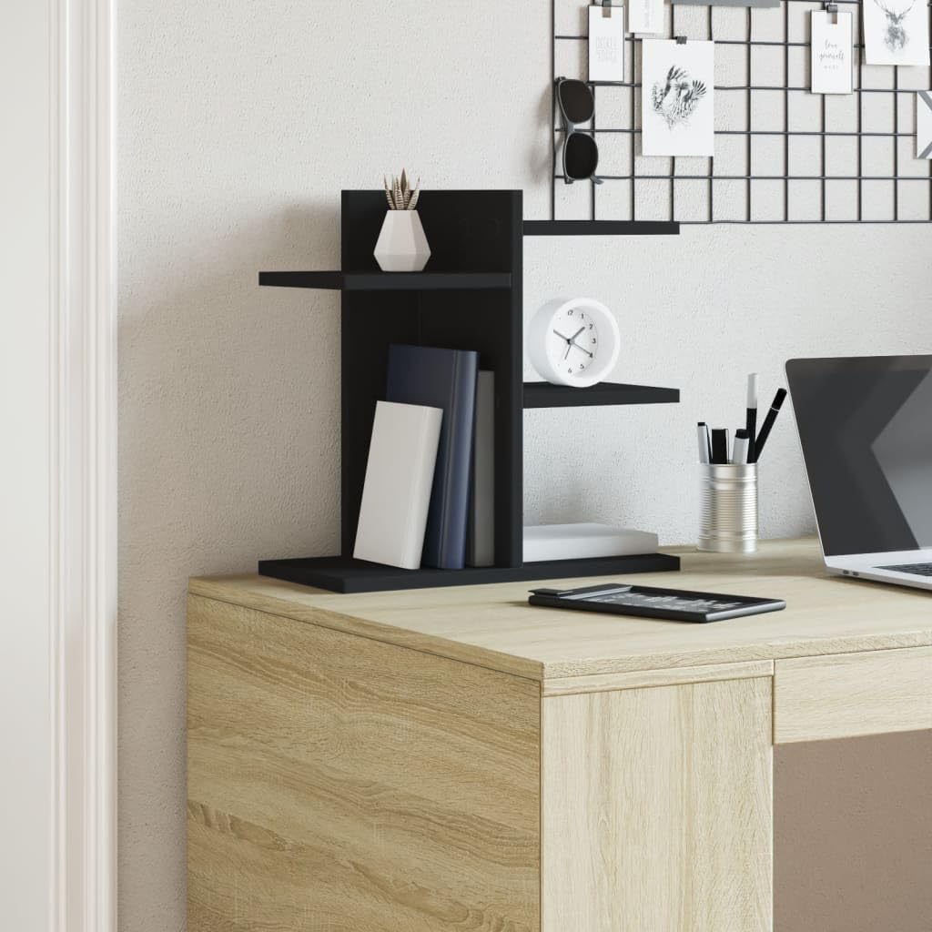 Homgoday Decorazione da Mobili, Organizer da Scrivania Nero 42x21,5x42 cm in Legno Multistrato, Arredo Decorazione da Mobili, Mobili da Interni/Esterni per Soggiorno Ufficio