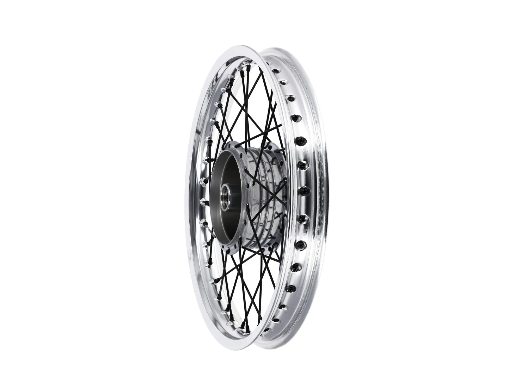 szprychowe kolo 1.6 x 16" aluminiowe obrecze polerowane + czarne szprychy -