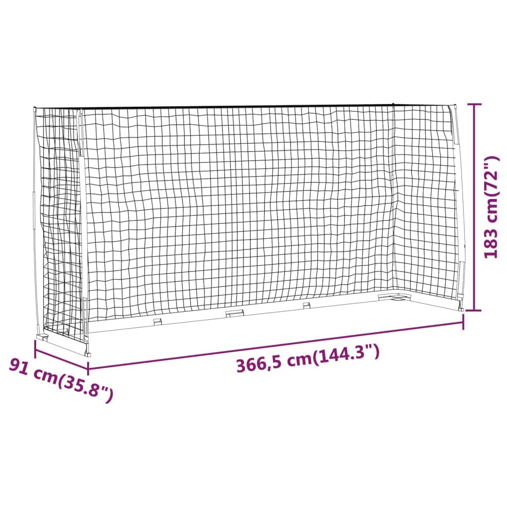 Portería de fútbol plegable, 184 x 91 x 124,5 cm, marco de acero