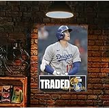 【昭和風情】プロ野球選手 大谷翔平 ブリキ看板 ポスター 店舗 看板 レトロ ガレージ カフェ 装飾 壁掛け インテリア雑貨 ビンテージ看板 レトロ風 金属看板 琺瑯看板 防水 屋内外両用 20*30CM 30x40 cm