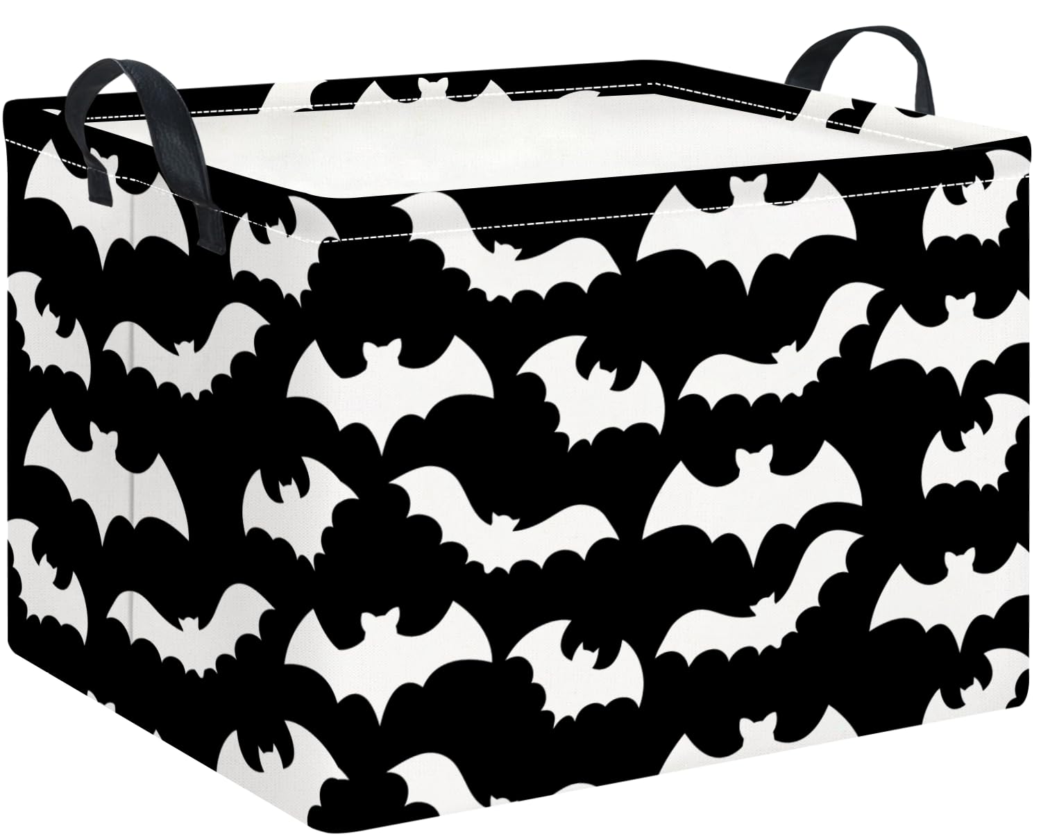 Rectangle Storage Basket with Handles,Collapsible Storage Bin,Books Box,Gift Basket(Bat)