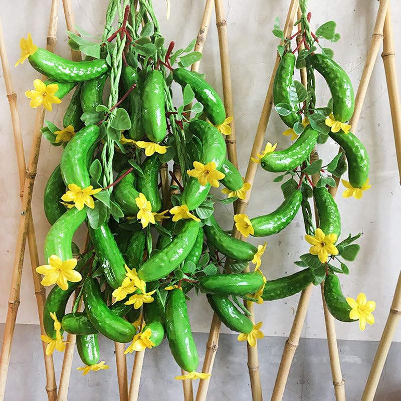 Artificial Fruits Pack Fruit Kebabs, Fake Fruit Set Foam Fruit for Decor, Decorative Fruit for Home Party Vase Fillers Photography Props (Water Cucumber，10pcs)