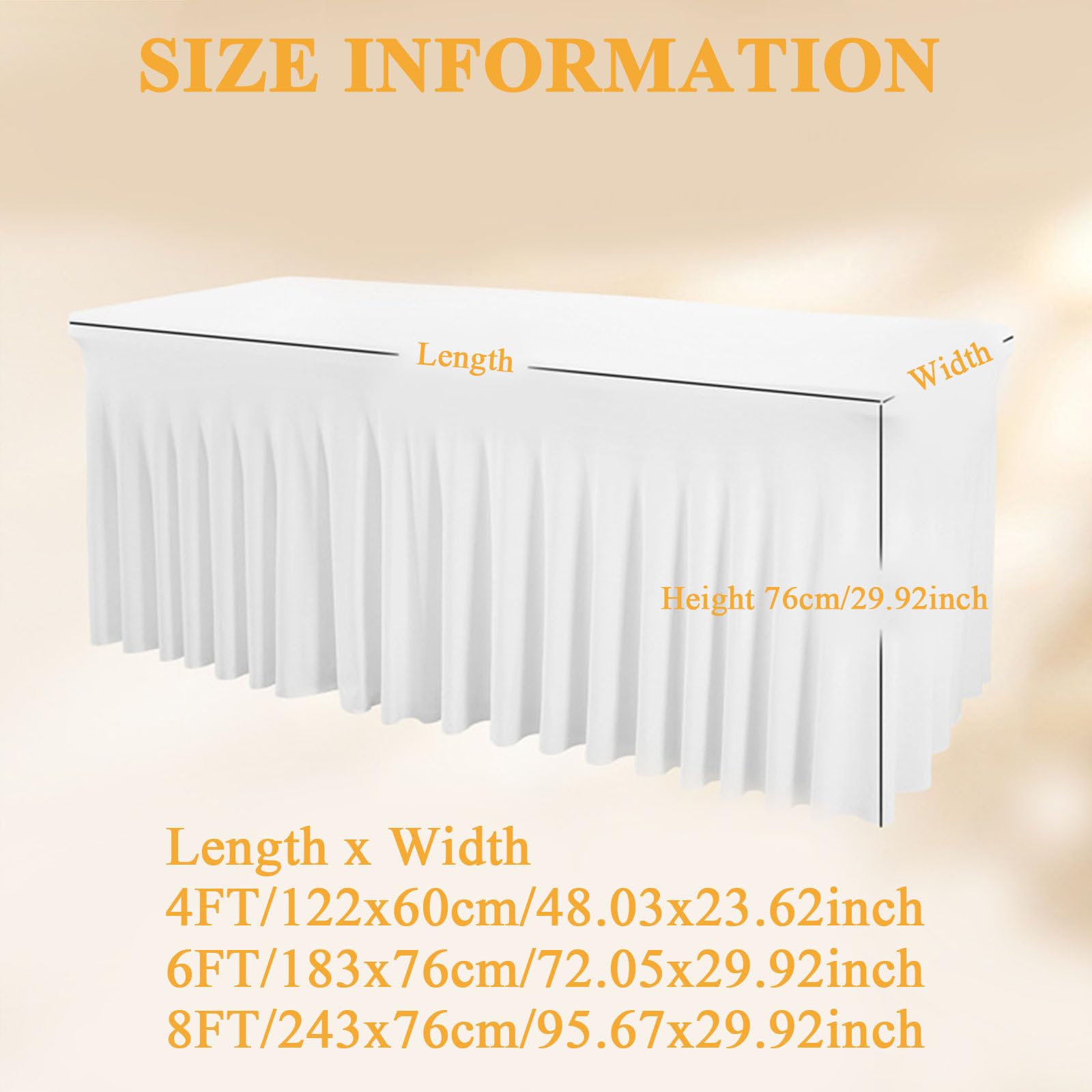 Szampański prostokątny obrus z elastycznym obszyciem 183 x 76 cm, idealny na wesela, przyjęcia i bankiety, łatwy do czyszczenia, stylowy obrus na stół