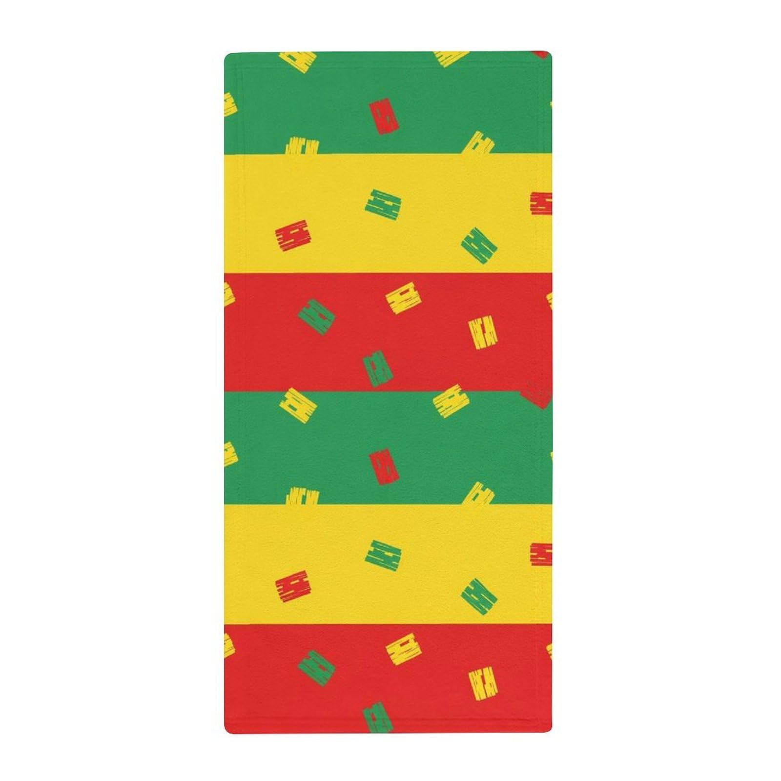Anceky Microfiber Bath Towels for Gym & Spa, Ethiopian Flag Super Soft Quick-Drying Hand Towels