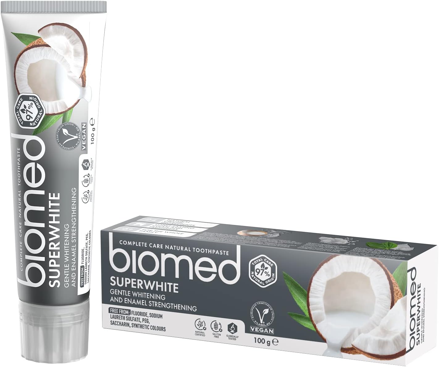 Biomed CompleteCare Superwhite, Fluoride-free, Gentle whitening and Enamel strength Toothpaste - 100gms