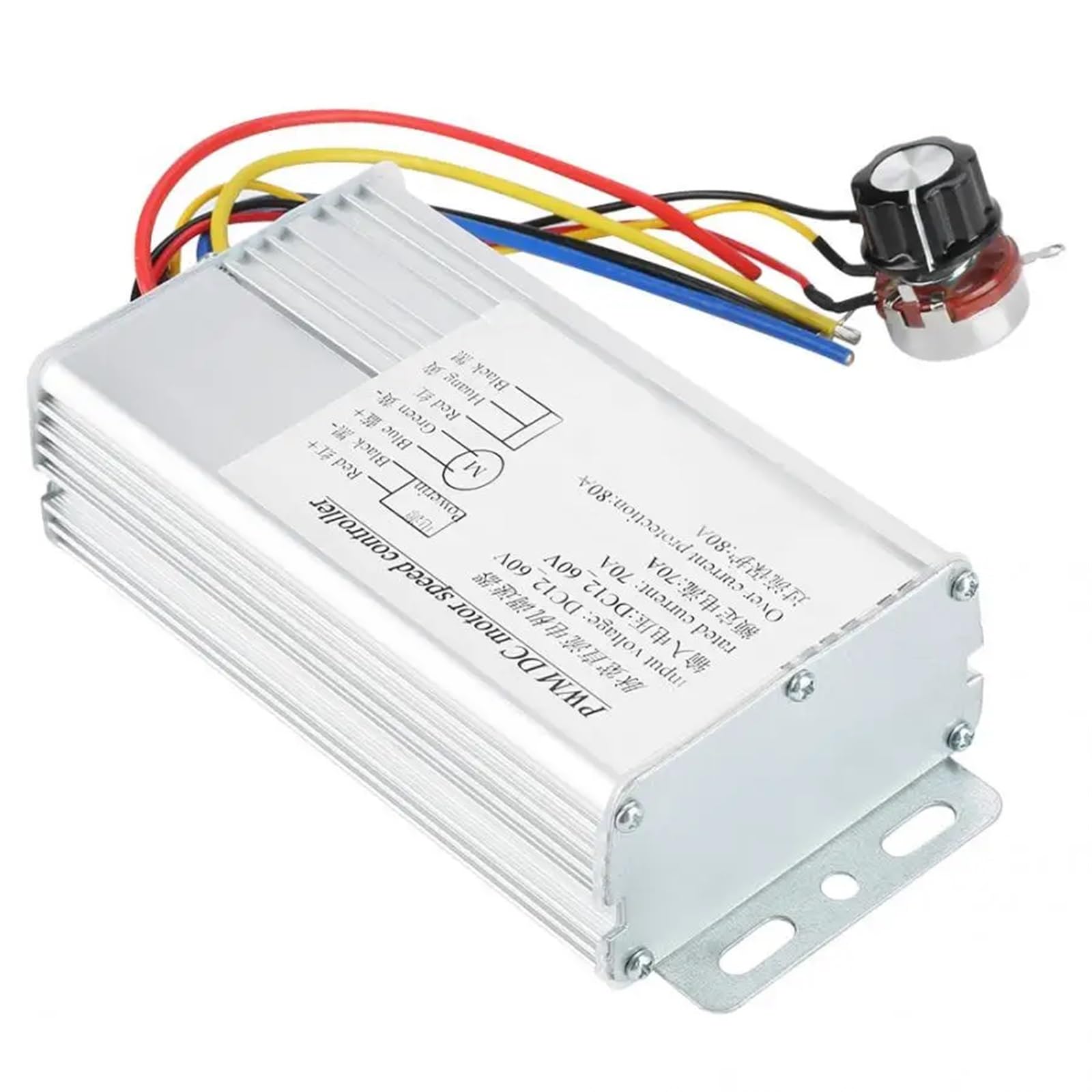 DC 12V-60V 70A 4000W PWM Motorregler Geschwindigkeitsregler Einstellbare Antriebsgeschwindigkeitsregelung Regler Metallgehäuse