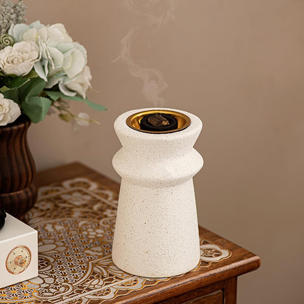 Ceramiczny palnik kadzidełkowy z metalowym uchwytem dekoracja biurka Eid Bliski Wschód Arabski Festiwal Aromaterapia Piec Wystrój domu (L)